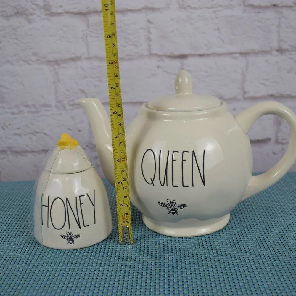 New Rae Dunn Teapot & Honey Pot Gift Set Boxed Farmhouse Kitchen